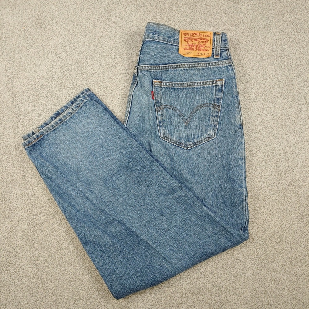 VINTAGE 2006 - Levis 560 Comfort Fit Jeans - Mens 36x29.5 Light Wash Baggy Denim
